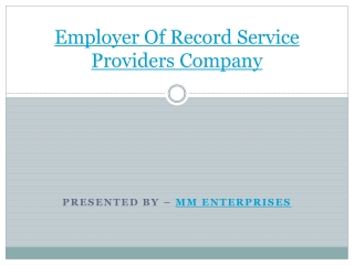 Employer of record service providers company