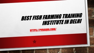 Best Fish Farming Training Institute in Delhi