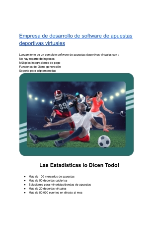 Empresa de desarrollo de software de apuestas deportivas virtuales