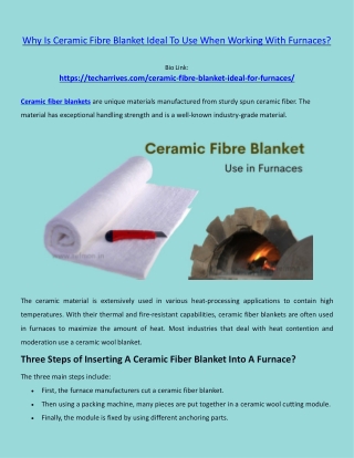 Ceramic Fibre Blanket Ideal for Furnaces