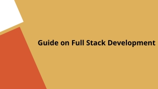 Full stack Development