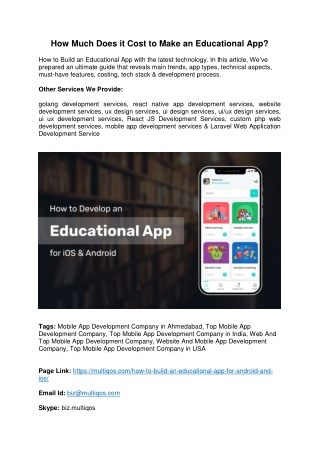 How Much Does it Cost to Make an Educational App