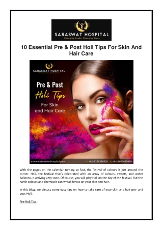 10 Essential Pre & Post Holi Tips For Skin And Hair Care