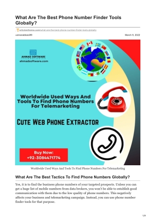 1What Are The Best Phone Number Finder Tools Globally