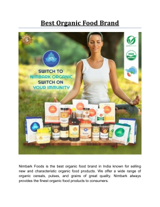 Best Organic Food Brand