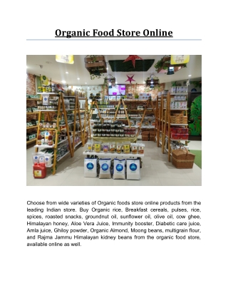 Organic Food Store Online