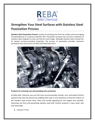 Stainless Steel Passivation Process