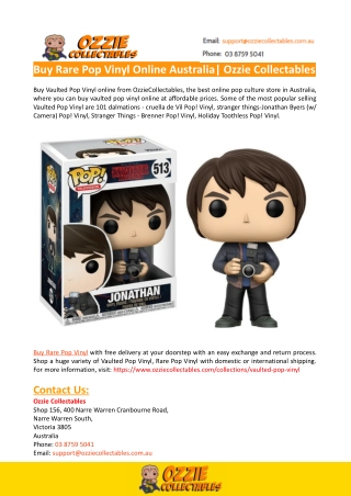 Buy Rare Pop Vinyl Online Australia