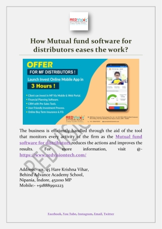 How Mutual fund software for distributors eases the work