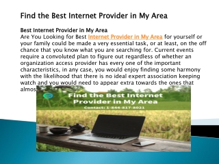 Internet in my Area