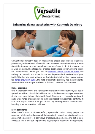 Enhancing dental aesthetics with Cosmetic Dentistry