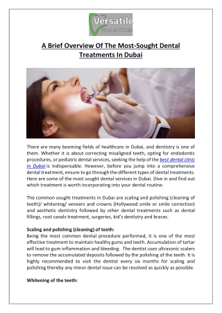 A brief overview of the most-sought dental treatments in Dubai