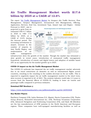 Air Traffic Management Market worth $17.6 billion by 2025 at a CAGR of 12.6%