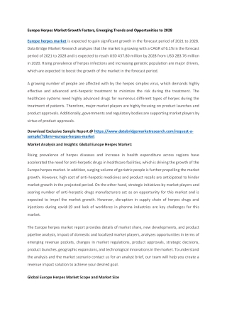 Europe Herpes Market Growth Factors
