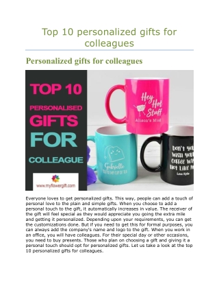 Top 10 personalized gifts for colleagues