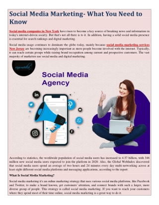 Social Media Marketing- What You Need to Know