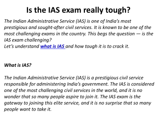 Is the IAS exam really tough-converted