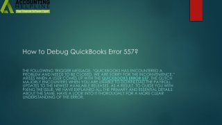 How to Debug QuickBooks Error 557