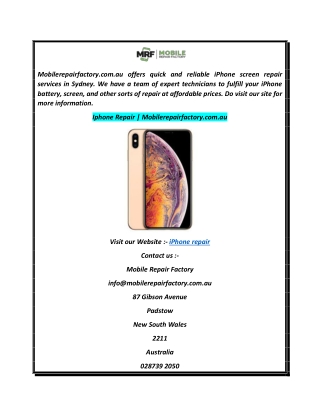 Iphone Repair  Mobilerepairfactory.com.au