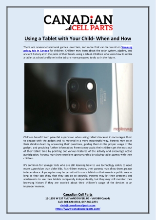 Using a Tablet with Your Child- When and How