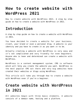 How to create website with WordPress