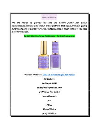 Dnd Dc Electric Purple Nail Polish  Nailcapitalusa.com