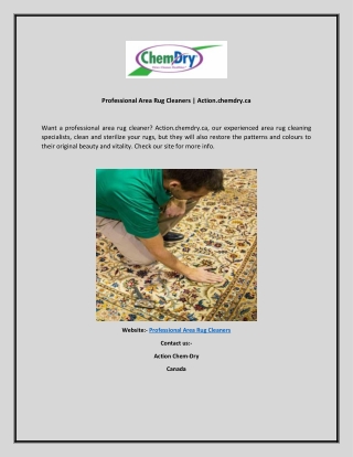 Professional Area Rug Cleaners  Action.chemdry.ca