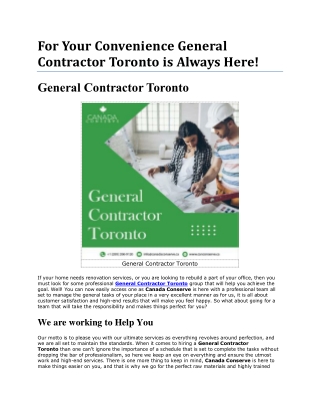 Are You Ready for High-End General Contractor Toronto Services?