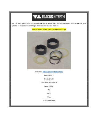 Mini Excavator Repair Parts  Tracksnteeth.com