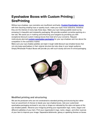Eye Shadow Boxes with Custom Printing _ SirePrinting