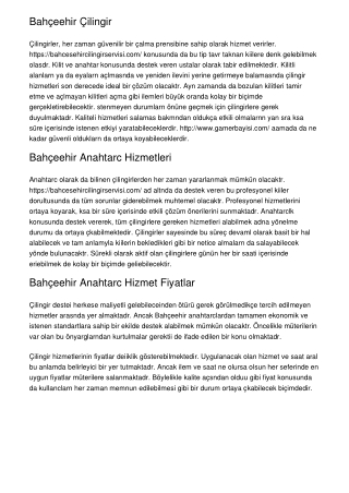 Bahçeşehir Çilingir