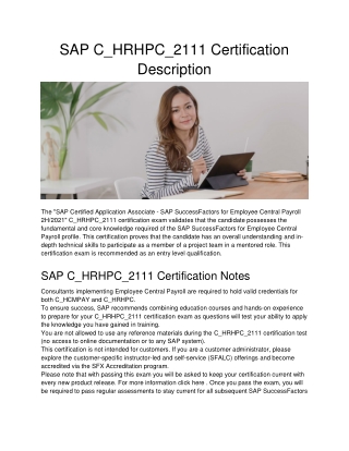 SAP C_HRHPC_2111 Certification