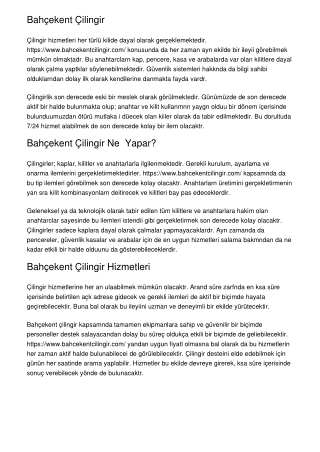 Bahçekent Çilingir