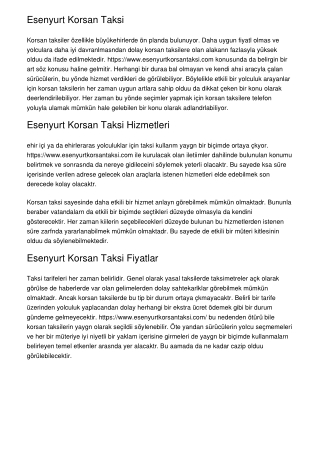 Esenyurt Korsan Taksi