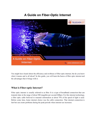 A Guide on Fiber-Optic Internet | Teledata ICT