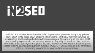 Private Label SEO Reseller - In2SEO