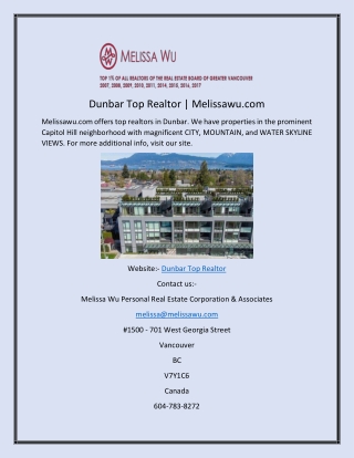 ​dunbar Top Realtor | Melissawu.com