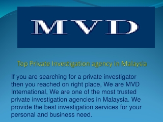 Top Private Investigation agency in Malaysia