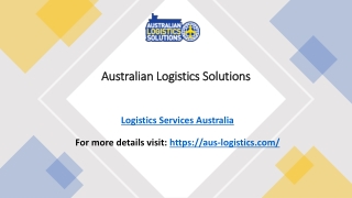 Unparalleled Logistics Services in Australia