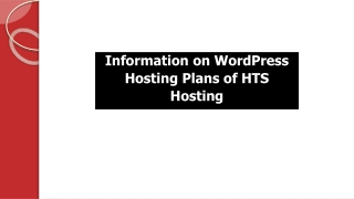 Information on WordPress Hosting Plans of HTS Hosting