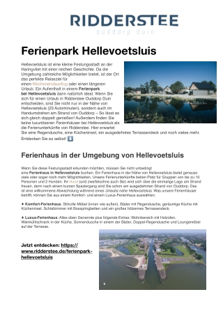 Ridderstee Ouddorp Duin- Luxus-Ferienpark bei Hellevoetsluis
