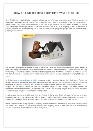 HOW TO FIND THE BEST PROPERTY LAWYER IN DELHI