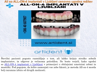 Ali so ALL-ON-4 implantati v Ljubljani cenovno ugodna rešitev?