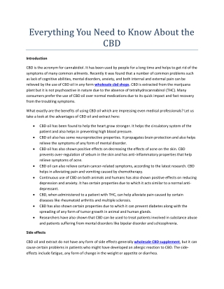 Everything You Need to Know About the CBD