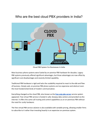 Who are the best cloud PBX providers in India