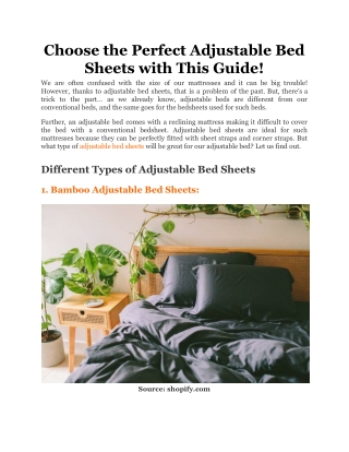 Choose the Perfect Adjustable Bed Sheets with This Guide!