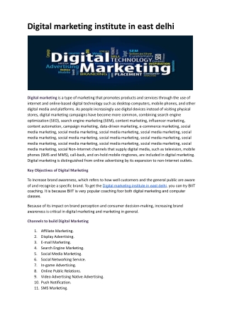 Digital marketing institute in east delhi