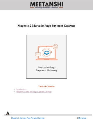 Magento 2 Mercado Pago Payment Gateway