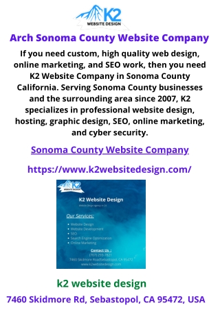 Arch Sonoma County Website Company