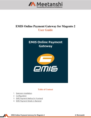 Magento 2 EMIS Online Payment Gateway